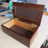Wooden Box From Rosewood, Cherry And Walnut Lined With Stingray Leather 3 small