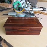 Wooden Box From Rosewood, Cherry And Walnut Lined With Stingray Leather 4 small