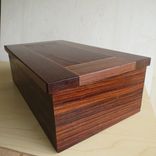 Wooden Box From Rosewood, Cherry And Walnut Lined With Stingray Leather 5 small