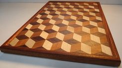 3d Tumbling Block Wall Art / Edge Grain Cutting Board 2 small