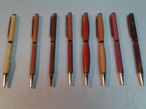 Handmade Wooden, Acrylic, Poly Resin, Or Corian Granite Slimline Twist Pen, Black Ink, Cross Refill 6 small