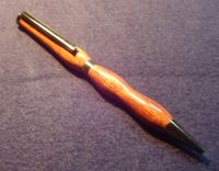 Handmade Wooden, Acrylic, Poly Resin, Or Corian Granite Slimline Twist Pen, Black Ink, Cross Refill 3 small