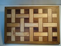 3d Tumbling Block Wall Art / Edge Grain Cutting Board 4 small