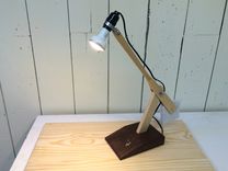 Handmade Wood Desk Lamp With Stone Counterweight 2 small