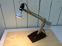 Handmade Wood Desk Lamp With Stone Counterweight 3 small