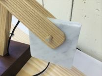 Handmade Wood Desk Lamp With Stone Counterweight 6 small