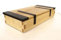 Ash And Wenge Jewelry Box With Wood Hinges 3 small