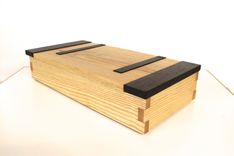 Ash And Wenge Jewelry Box With Wood Hinges 6 small