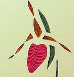 Wildflowers - Pink Lady's Slipper Quilled Framed Wall Art New Hampshire Wildflowers 2 small