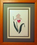 Wildflowers - Pink Lady's Slipper Quilled Framed Wall Art New Hampshire Wildflowers 3 small