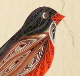 Birds - Quilled Cardinal Miniature Wall Art Framed 6 small