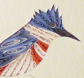 Birds - Quilled Cardinal Miniature Wall Art Framed 5 small