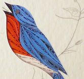Birds - Quilled Cardinal Miniature Wall Art Framed 7 small