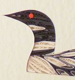 Loons - Quilled Loon And Baby Miniature Wall Art Framed 2 small
