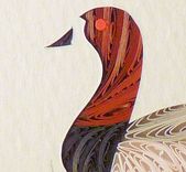 Ducks - Quilled Hooded Merganser Miniature Wall Art Framed 5 small