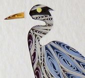 Quilled Heron Little One Wall Art 2 small