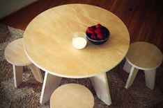 Modern Kids Table And Two Stools 2 small