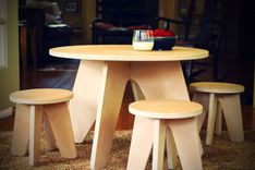 Modern Kids Table And Two Stools 1 small