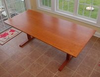Shaker Trestle Dining Table In Cherry 1 small