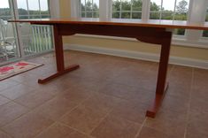 Shaker Trestle Dining Table In Cherry 2 small