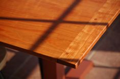 Shaker Trestle Dining Table In Cherry 3 small