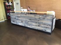 Reclaimed Distressed Wood Memphis Reception Desk 4 small