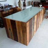 #11 Assorted Reclaimed Red Wood Reception Desk 1 small