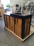 #3 Reclaimed Torched Pine Wood  L Shaped Reception Desk Or Sales Counter 2 small