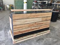 #17 Pine Reclaimed Wood Reception Desk Or Reclaimed Wood Sales Desk 3 small