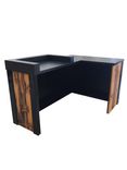 #3 Reclaimed Torched Pine Wood  L Shaped Reception Desk Or Sales Counter 3 small