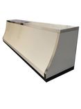 #22 Custom Powder Coated White Range Hood With Polished Stainless Steel Straps 2 small