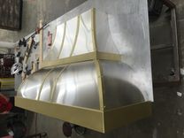 #27 Custom Stainless Steel Range Hood With Straps Double Decker 4 small
