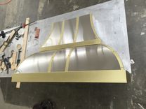 #27 Custom Stainless Steel Range Hood With Straps Double Decker 2 small