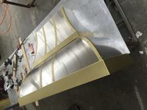 #27 Custom Stainless Steel Range Hood With Straps Double Decker 3 small