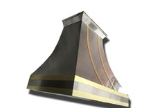 #55 Polished Crown Range Hood With Brass Straps 1 small