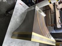 #55 Polished Crown Range Hood With Brass Straps 2 small