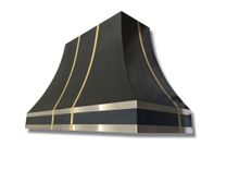 #32 Black Range Hood With Brass And Stainless Steel Straps 6 small