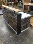 #64 White Desk Top Distressed Wood Desk With Riser Piece 1 small