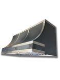 #70 Black Hot Rolled Steel Range Hood With Custom Squares And Brushed Stainless Steel Straps 1 small