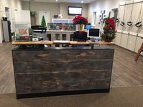 Reclaimed Distressed Wood Memphis Reception Desk 5 small