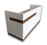 Hand Crafted Melamine With Veneer Accents Gloss Whitereception Desk 1 small
