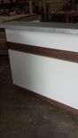 Hand Crafted Melamine With Veneer Accents Gloss Whitereception Desk 2 small