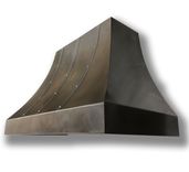 #94 Curved Angled Hood With Three Riveted Straps With Dark Patina 1 small