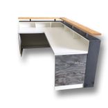 #95 Distressed Wood Reception Desk Hand Made By Expert Artisans 2 small