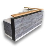 #95 Distressed Wood Reception Desk Hand Made By Expert Artisans 1 small