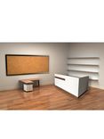 Hand Crafted Melamine With Veneer Accents Gloss Whitereception Desk 3 small