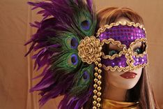 Hand Crafted Feather Mask (Fm116) 4 small
