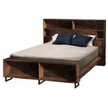 Platform Storage Bed Walnut With Wired Headboard 1 small