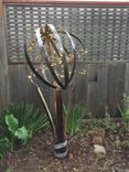 Wine Barrel Yard Sculpture Or Yard Art With Lights 3 small