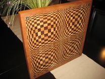 Butterfly Pattern Maple, Cherry, And Walnut Cutting Board 4 small